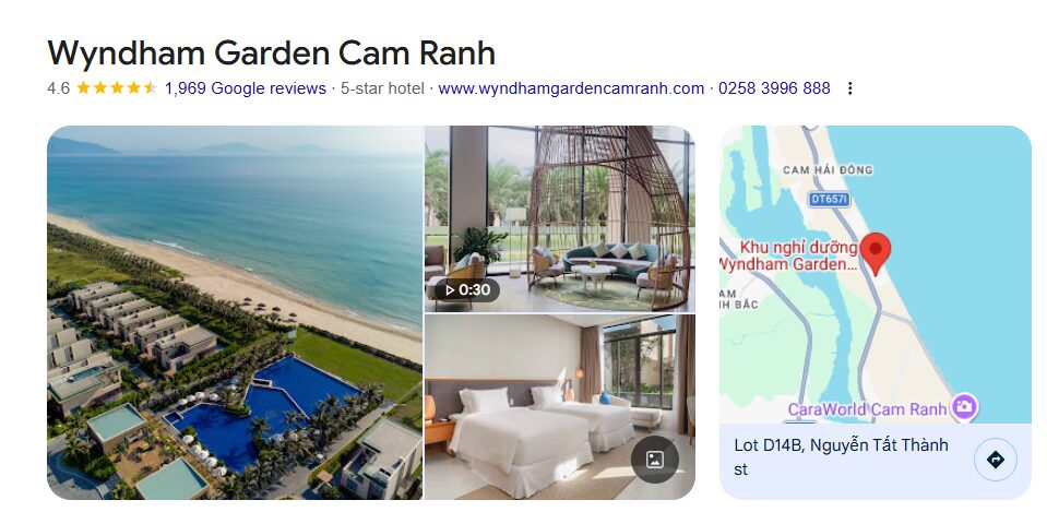 Spacious beachfront villa surrounded by tropical gardens and palm trees, highlighting the serenity of villas in Cam Ranh.